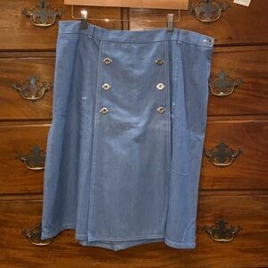 Elegant Asymmetrical Blue Skirt with shorts